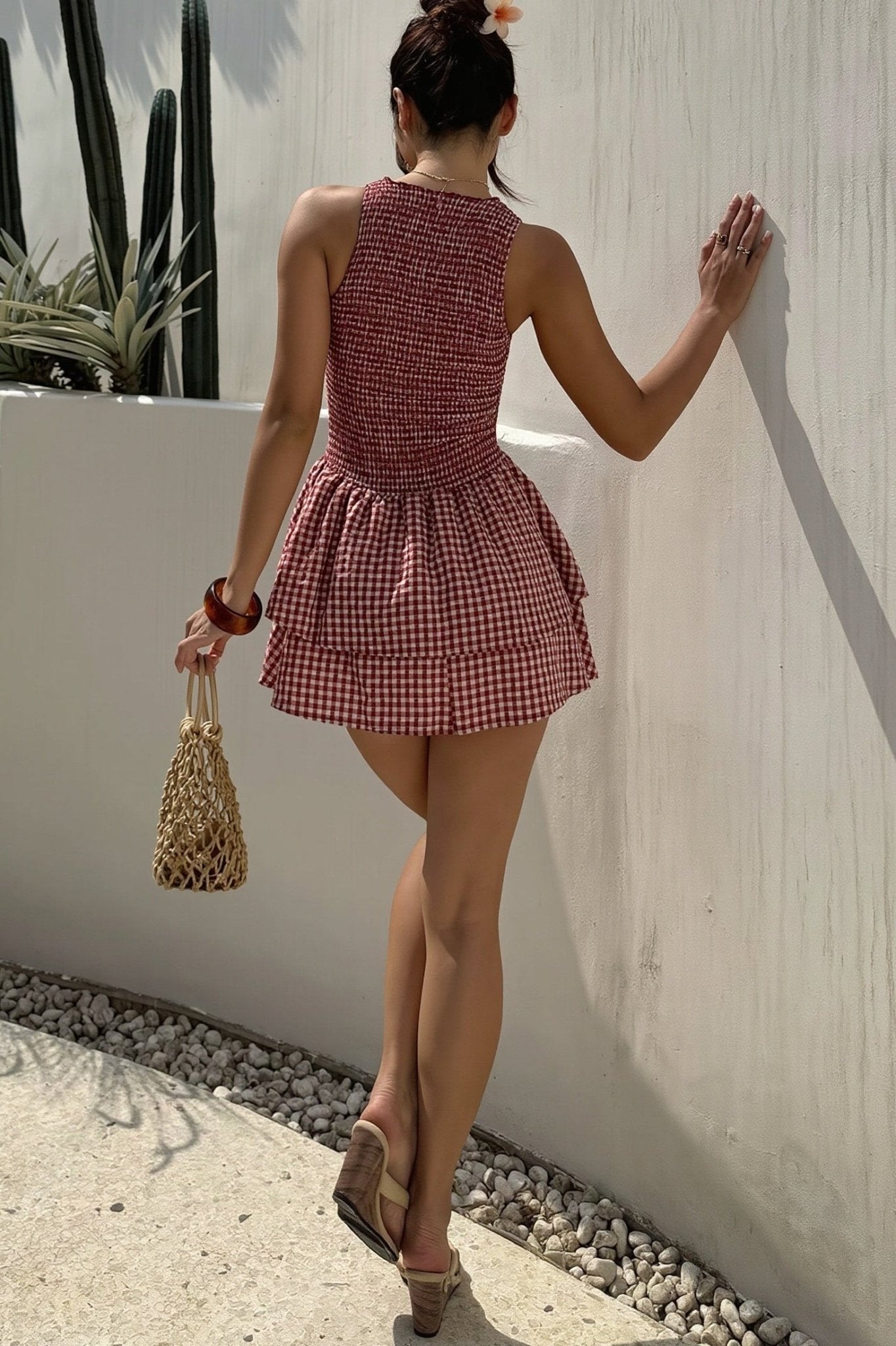 Linda ternet smocket minikjole