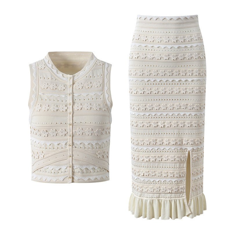 Sophia Floral Knit Vest Set
