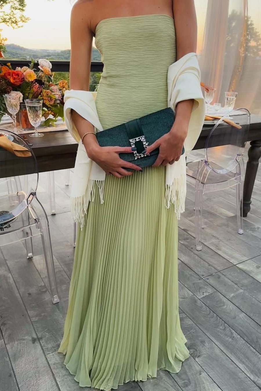 Barbra stropløs maxikjole