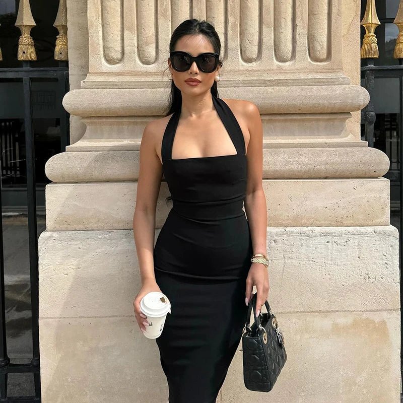Yssa halterneck bodycon maxikjole