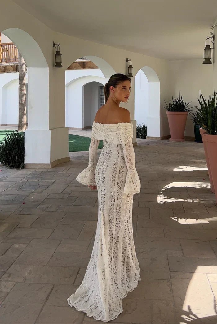 Ivy off-shoulder blonde maxi-kjole