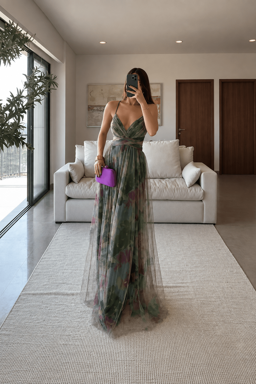Naomi Floral Mesh Maxi Dress