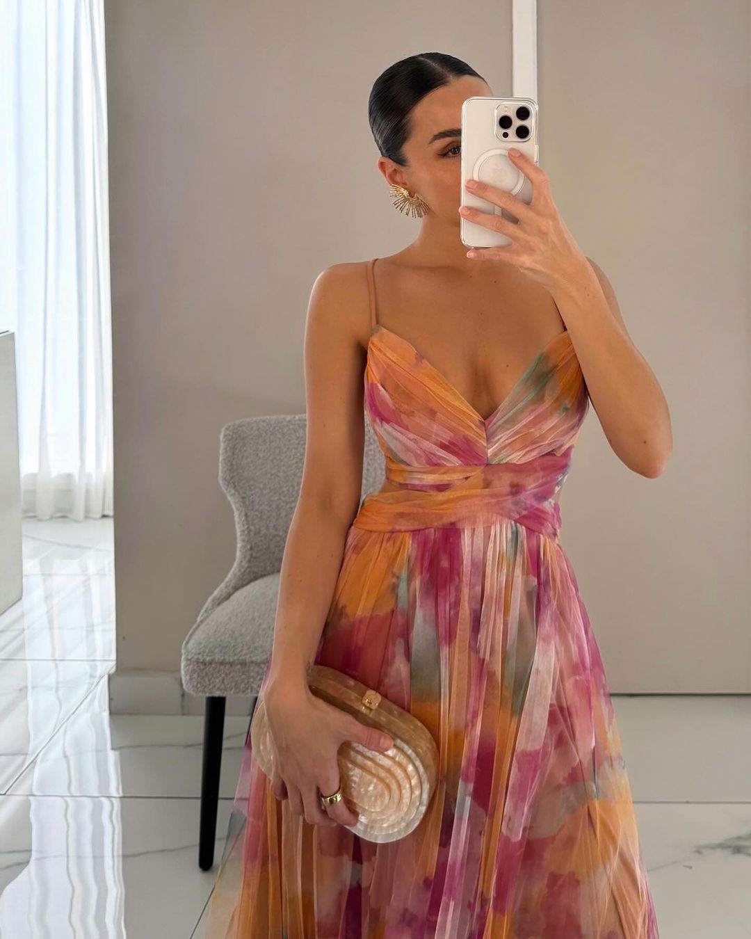 Naomi Floral Mesh Maxi Dress