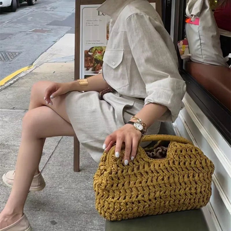 Sabrina flettet rattan-tote