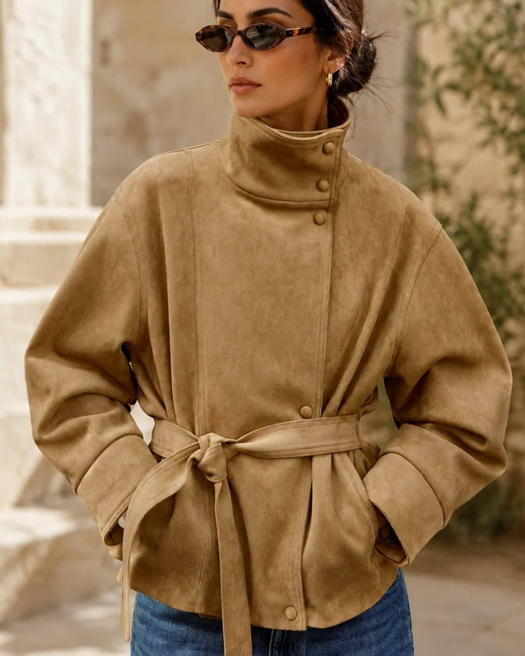 Rebecca Lace-Up Suede Jacket