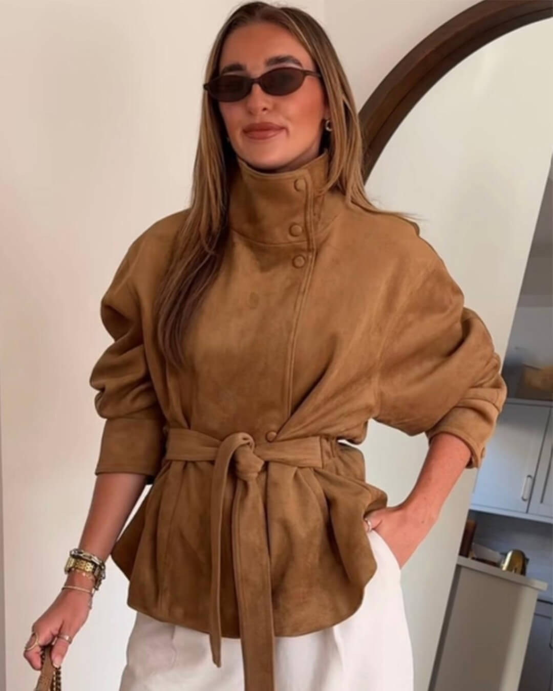 Rebecca Lace-Up Suede Jacket