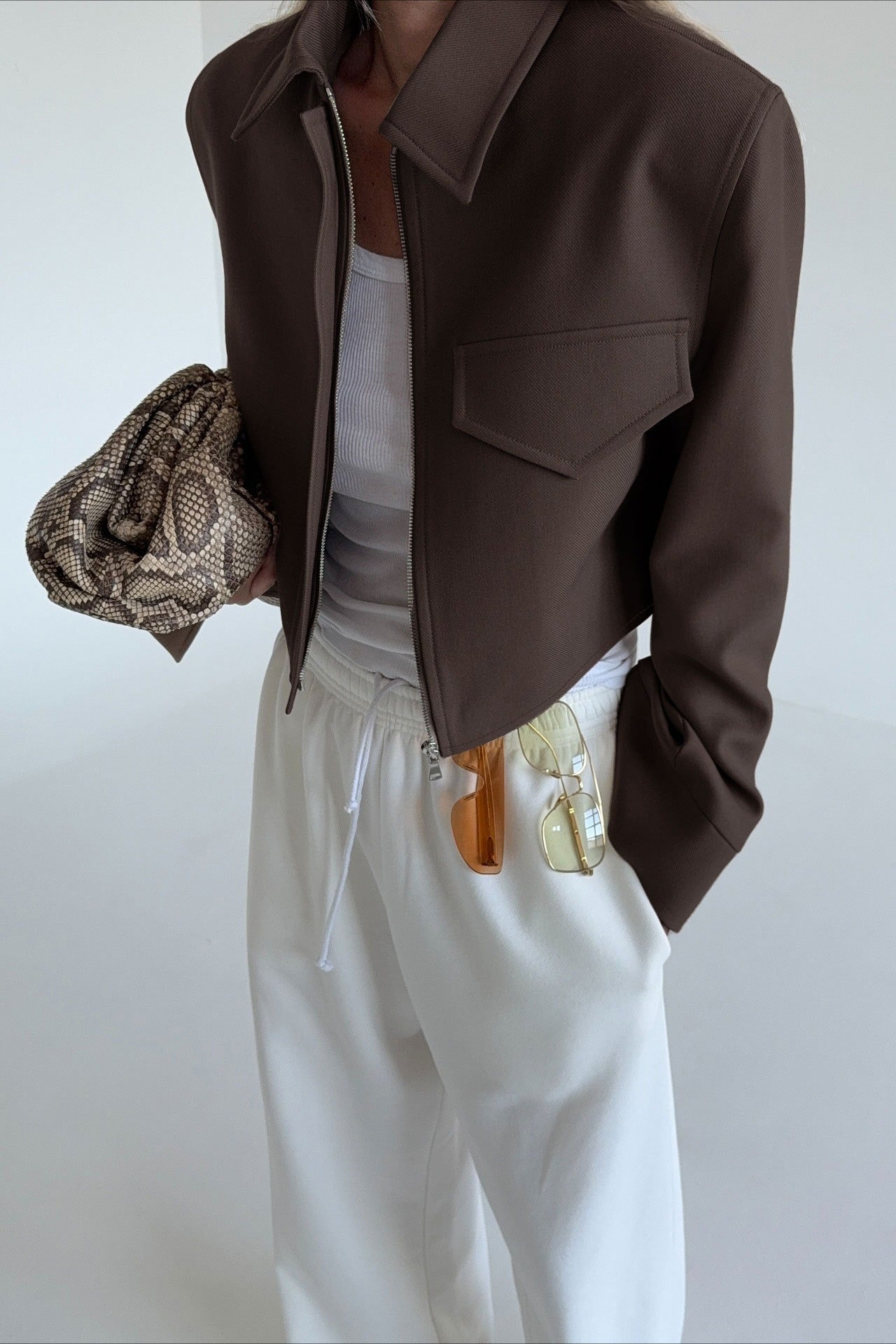 Amelie Brun Zip Jakke