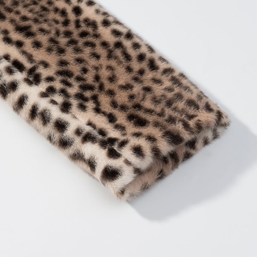 Katie Leopard Faux Fur Cropped Jakke