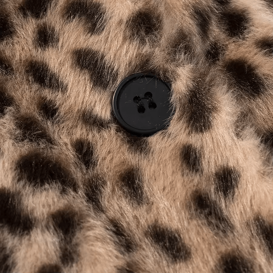 Katie Leopard Faux Fur Cropped Jakke