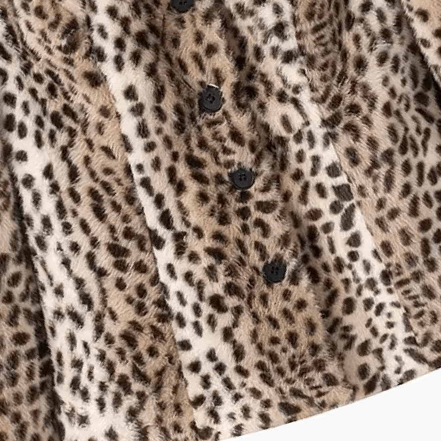 Katie Leopard Faux Fur Cropped Jakke
