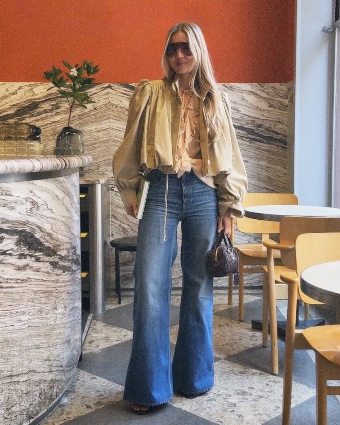 Margot cropped plisseret jakke