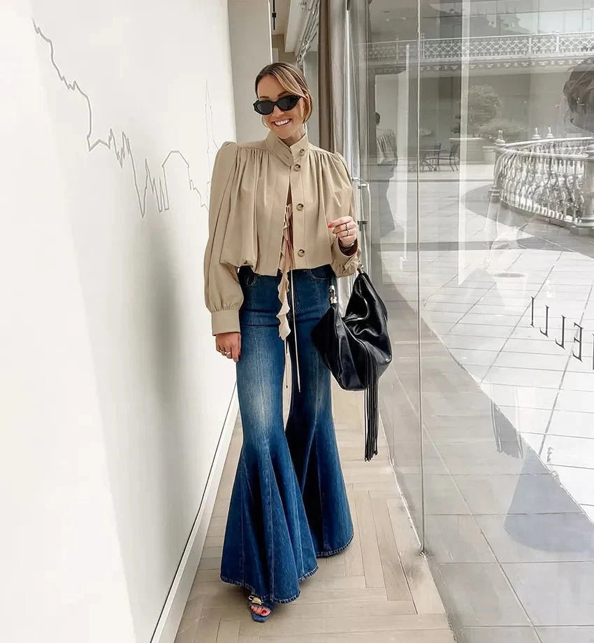 Margot cropped plisseret jakke
