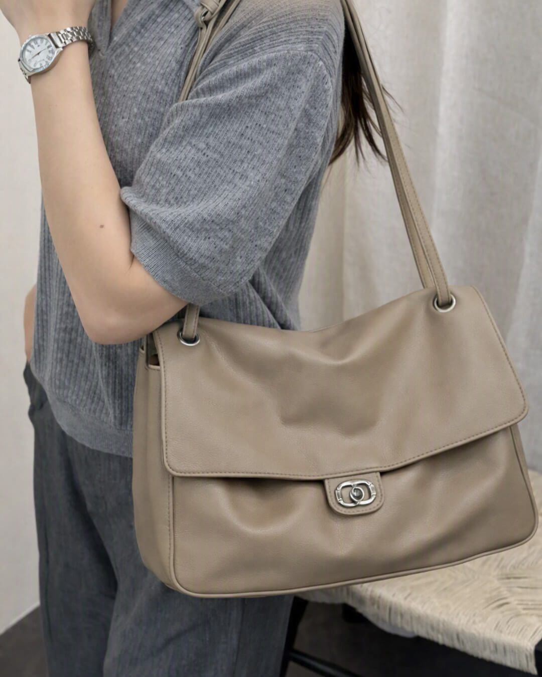 Emma Buckle Flap Shoulder Bag