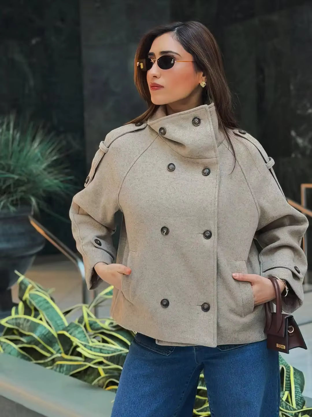 Kelly Stand Collar Oversized Coat