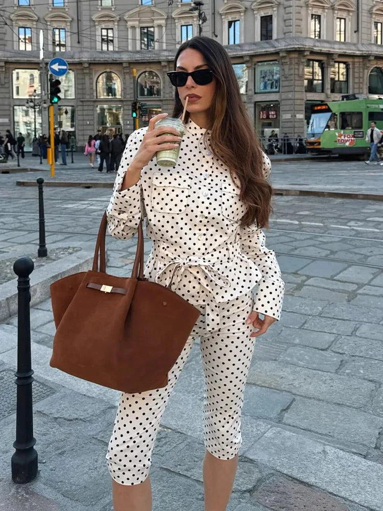 Marianne Polka Dot Capri-sæt