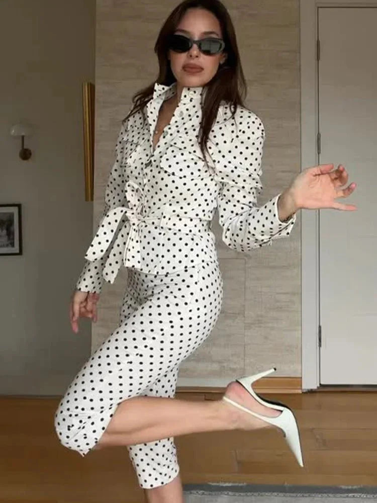 Marianne Polka Dot Capri-sæt