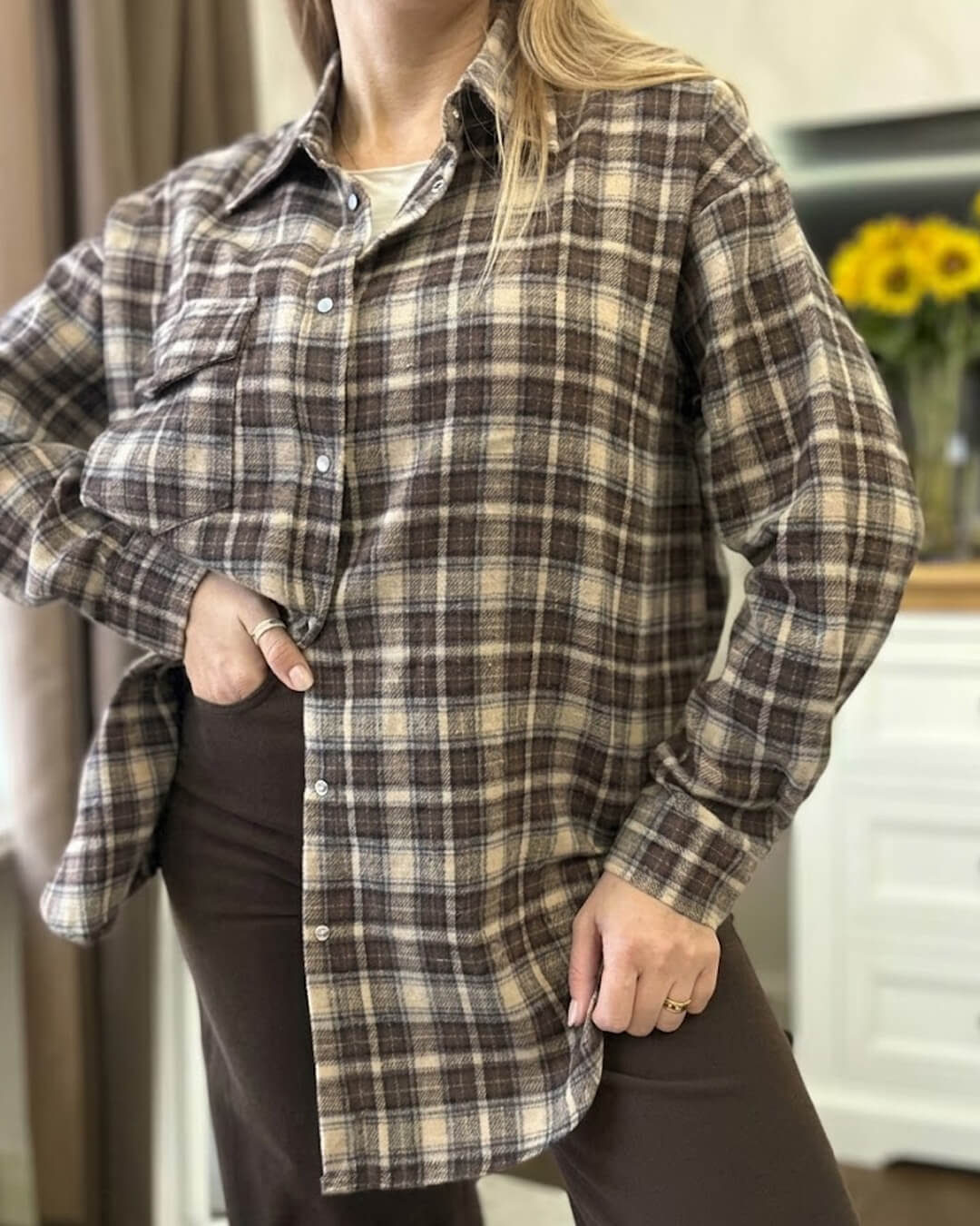 Kate Oversize Ternet Skjorte
