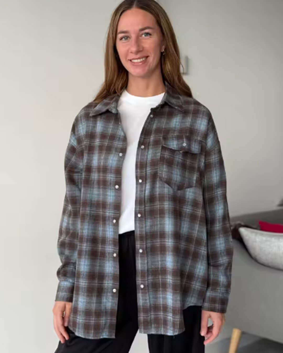 Kate Oversize Ternet Skjorte