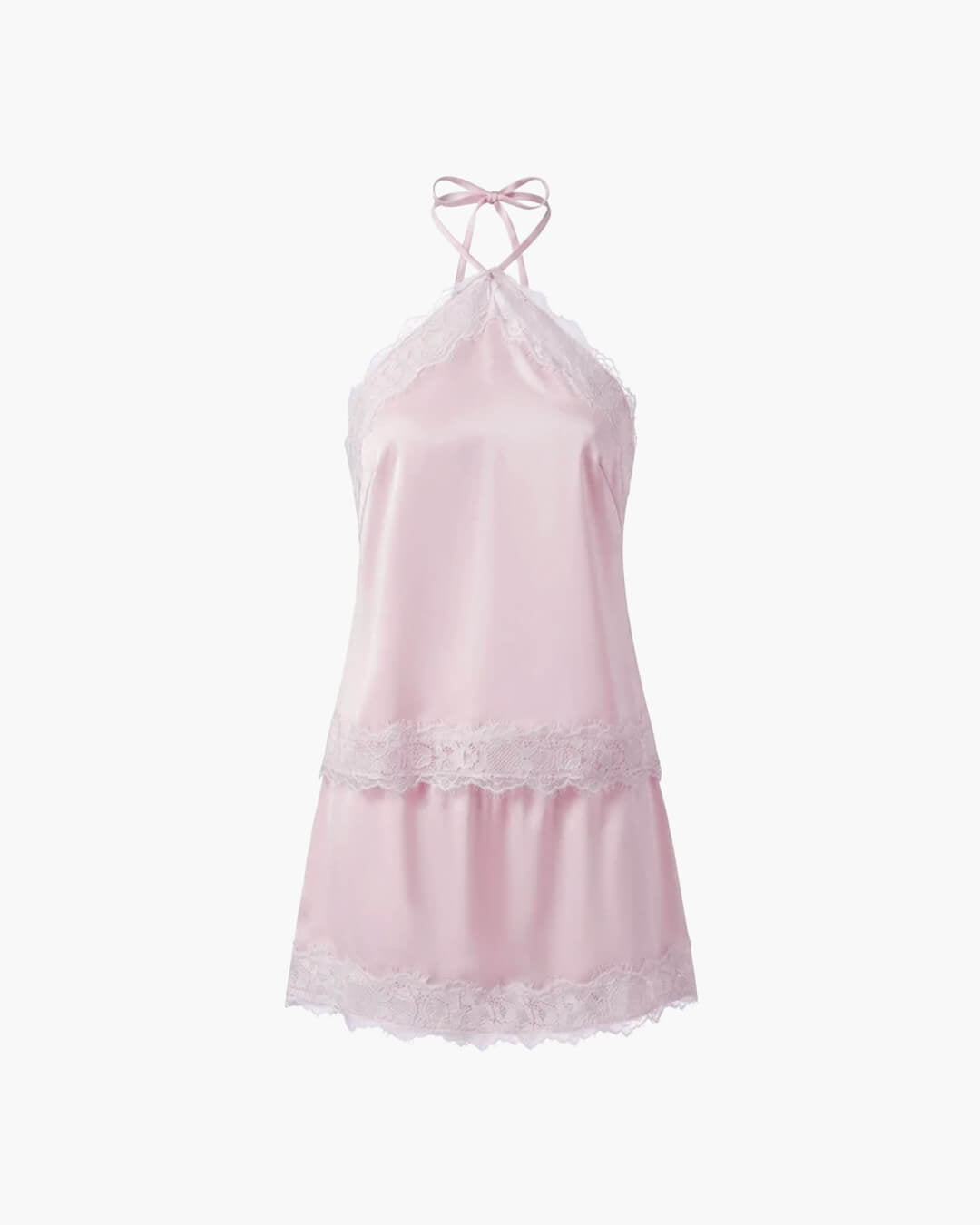 Miranda satin halter to-delt sæt