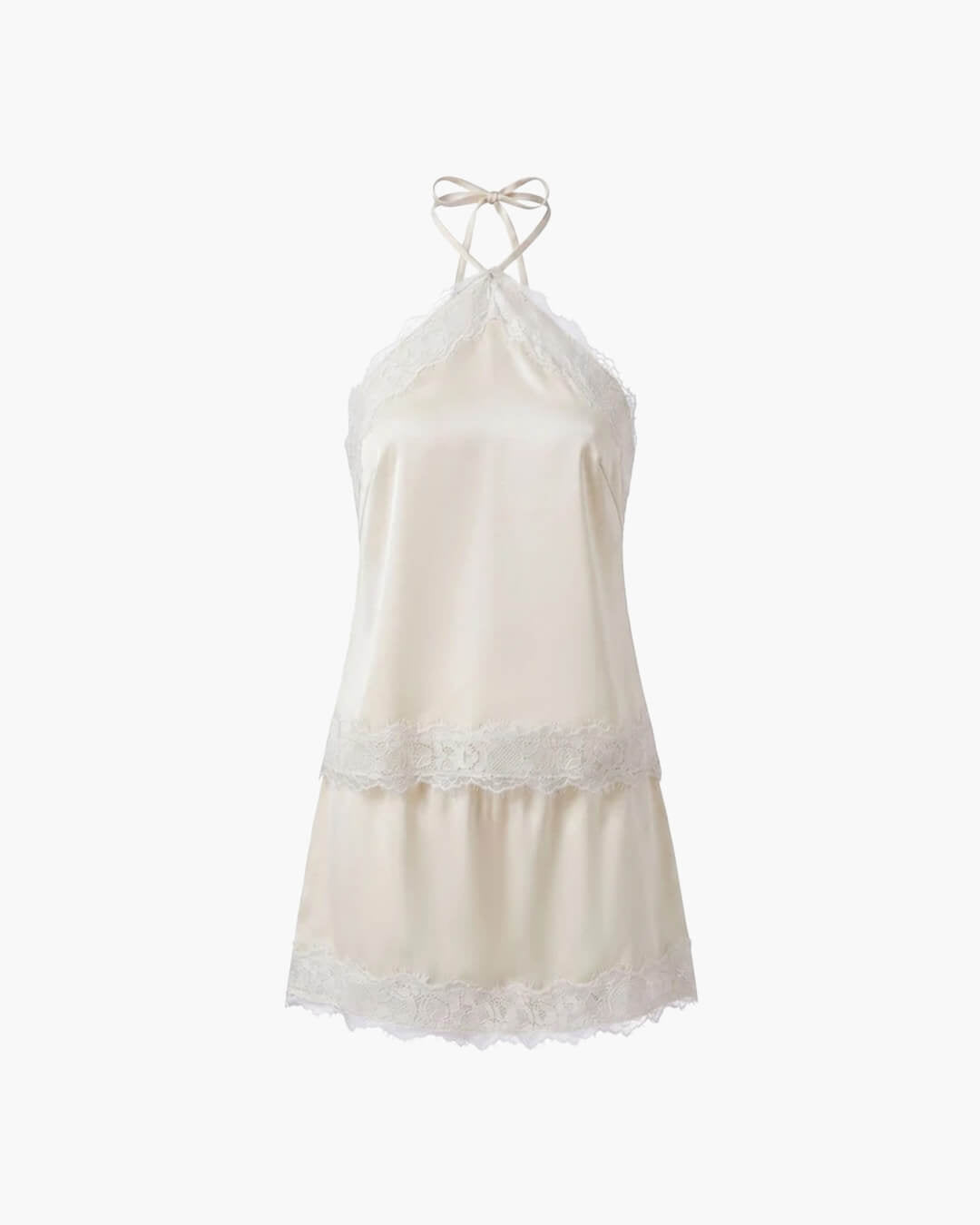 Miranda satin halter to-delt sæt