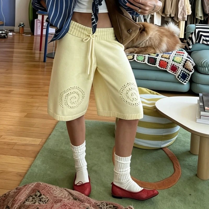 Evelyn Knit Wide-Leg Culotte Shorts