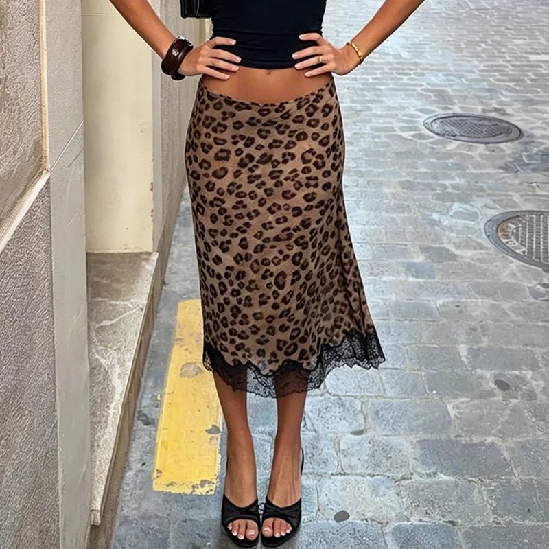 Lisa Leopard Blonder Midi-Nederdel