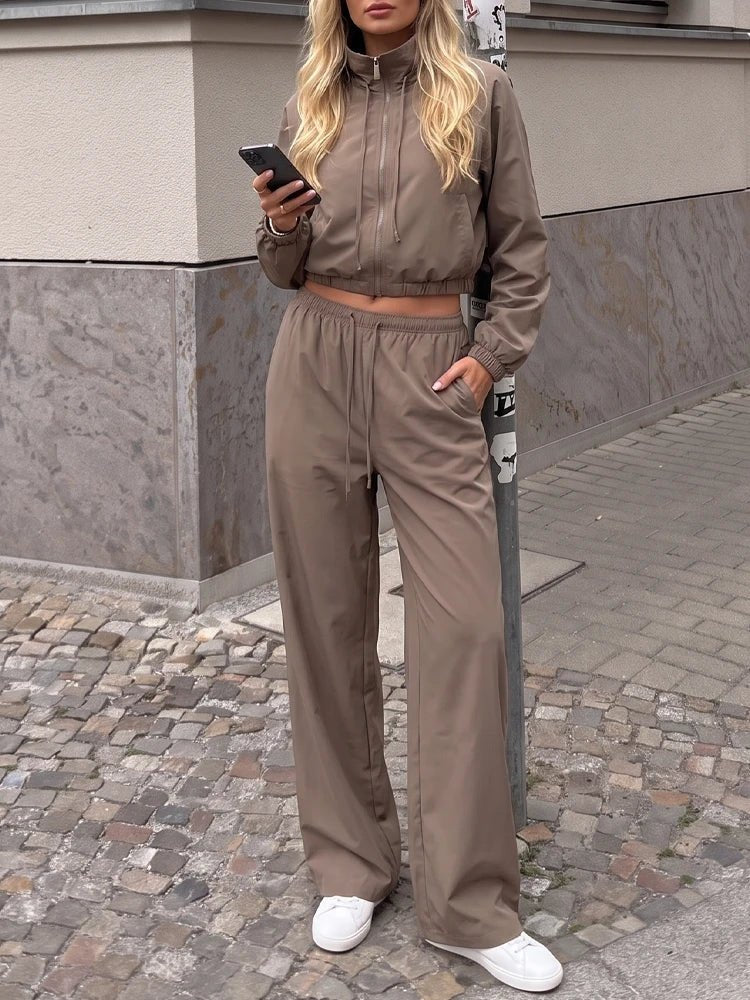 Angela skræddersyet blazer & bukser med brede ben sæt