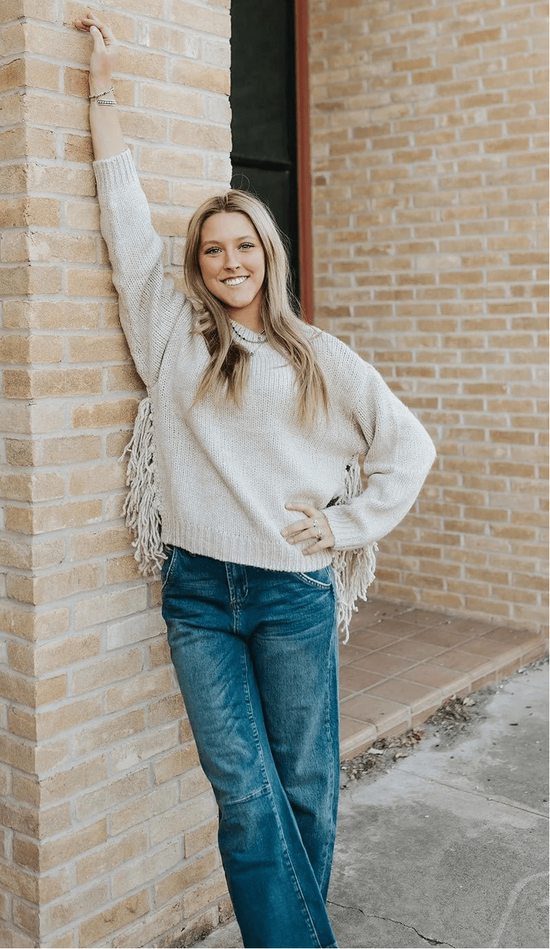 Eva kvaststrikket sweater