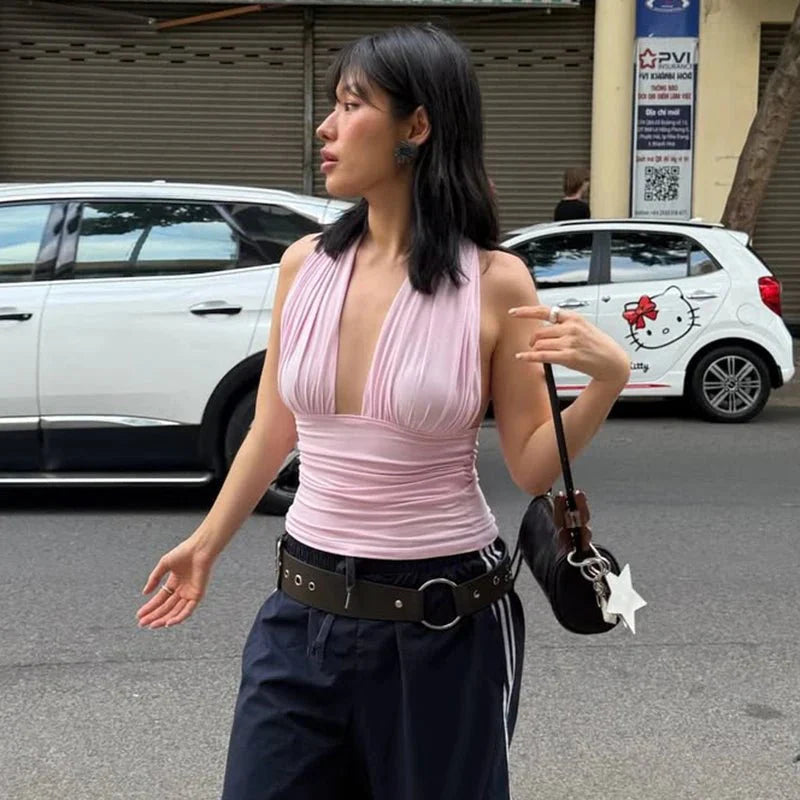 Luana snøre-crop-top