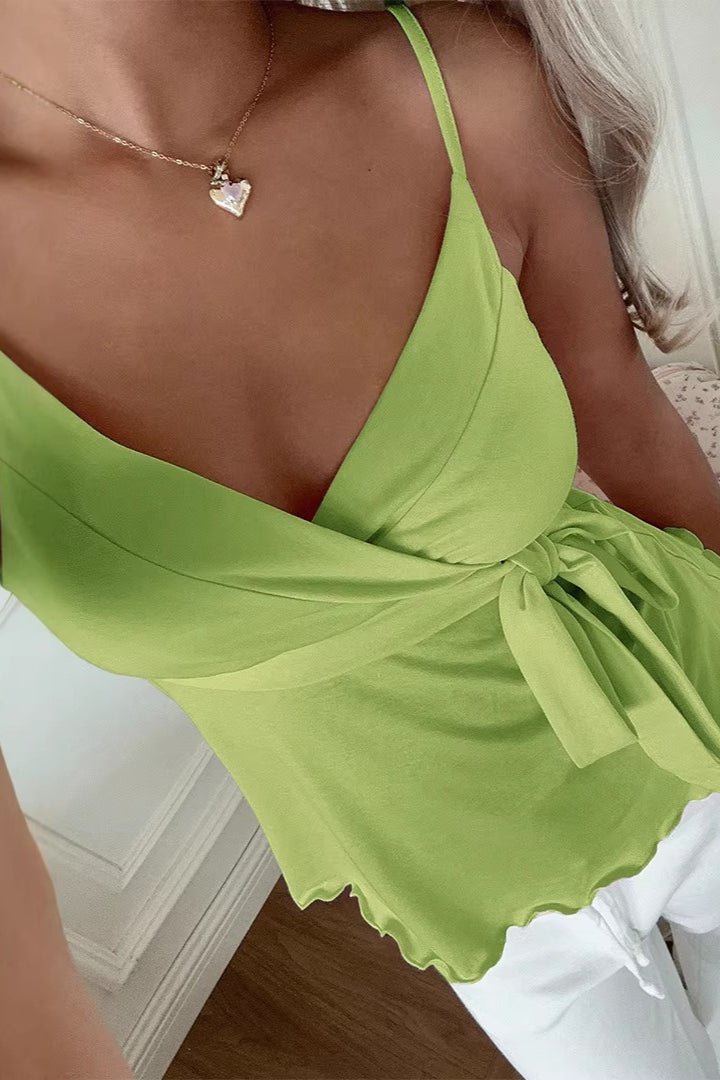 Carla V-Neck Wavy Silk Cami