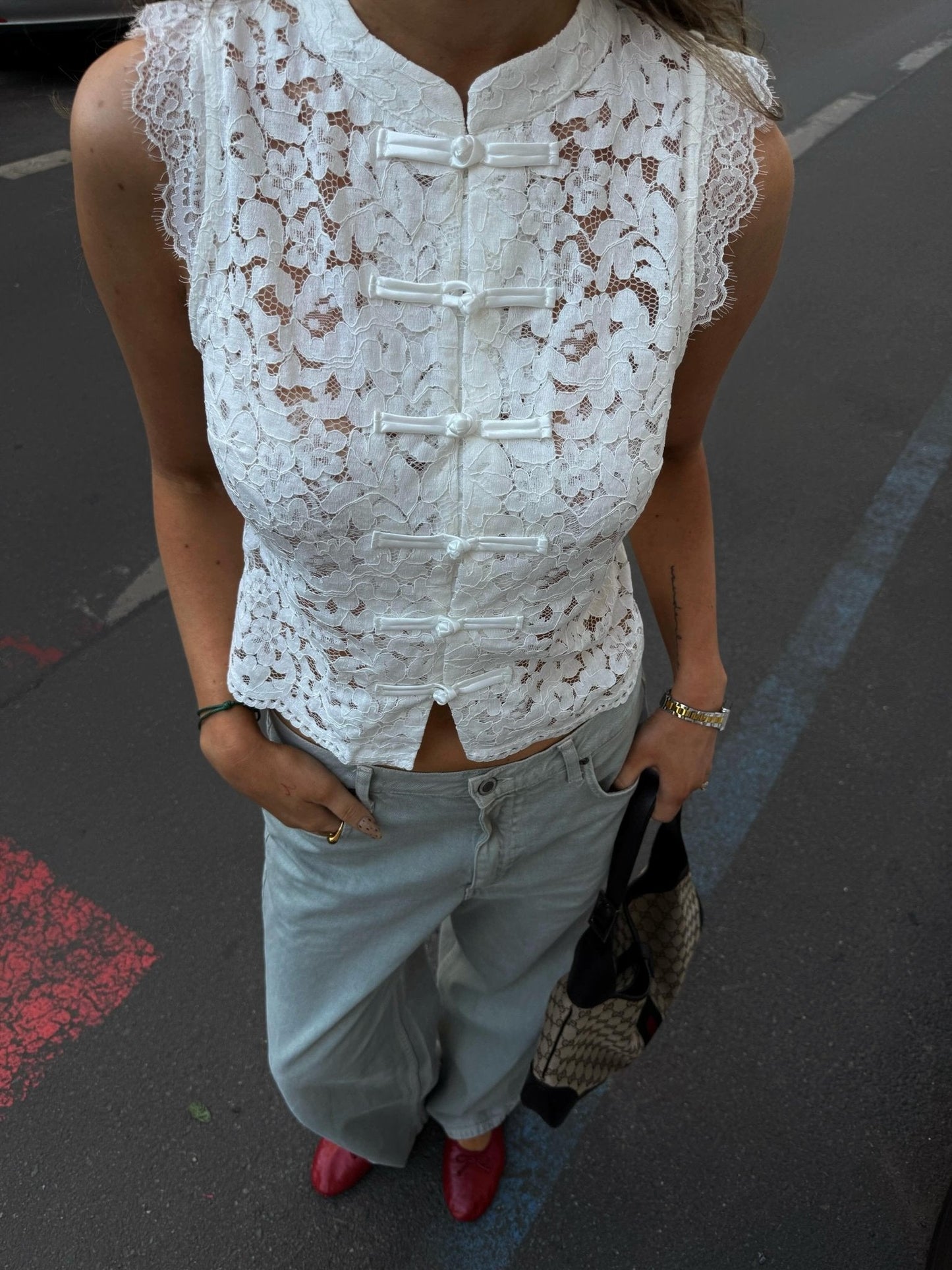 Helen mandarin blonder top