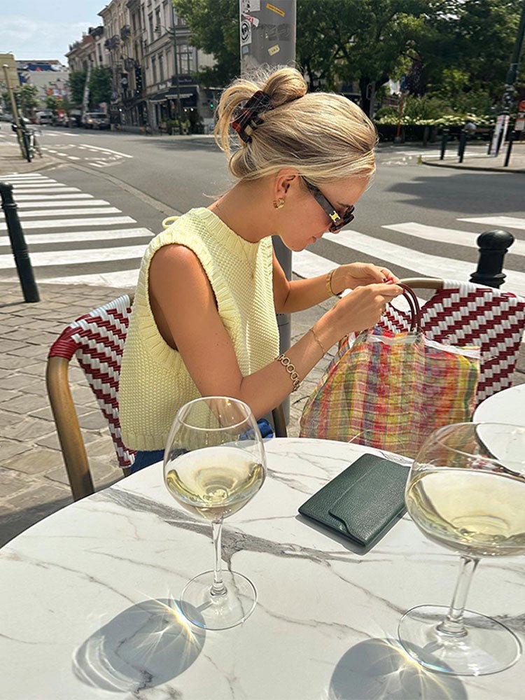 Emelia strikket top med åben ryg