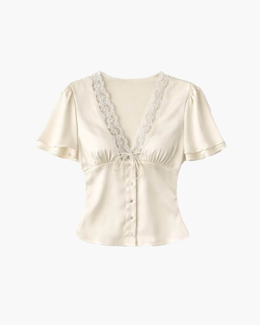 Greta satin knapbluse