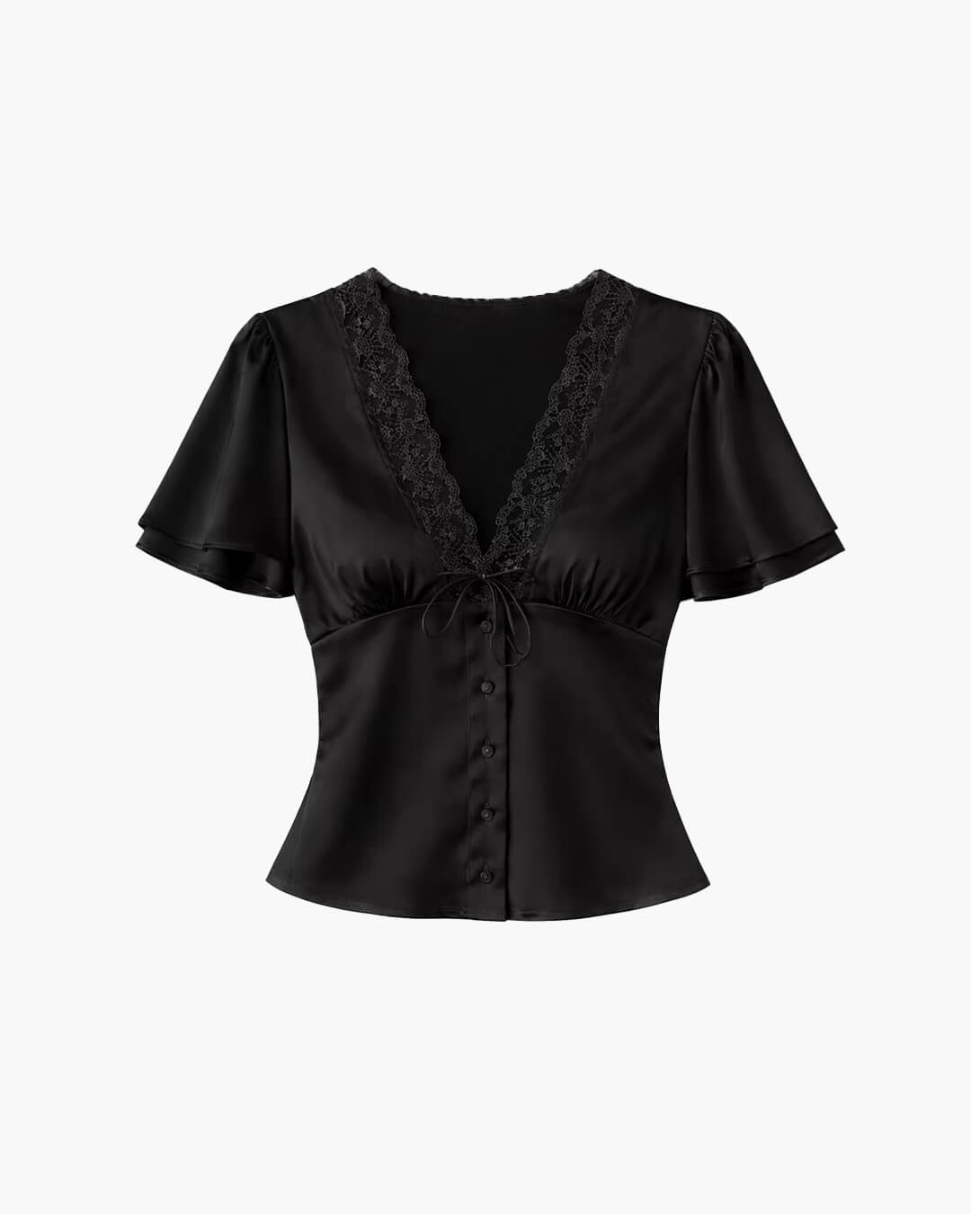 Greta satin knapbluse