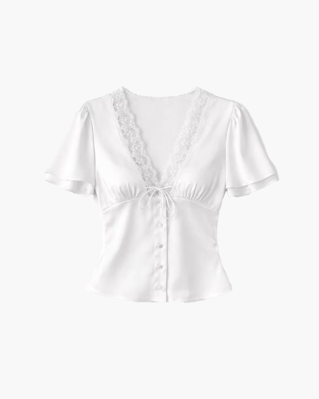 Greta satin knapbluse
