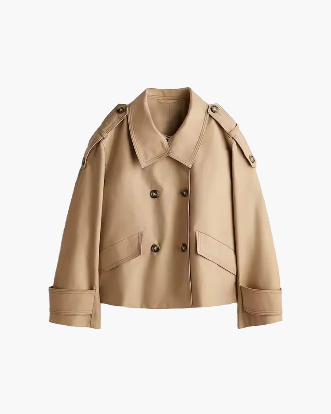 Brynn cropped trenchcoat med standkrave
