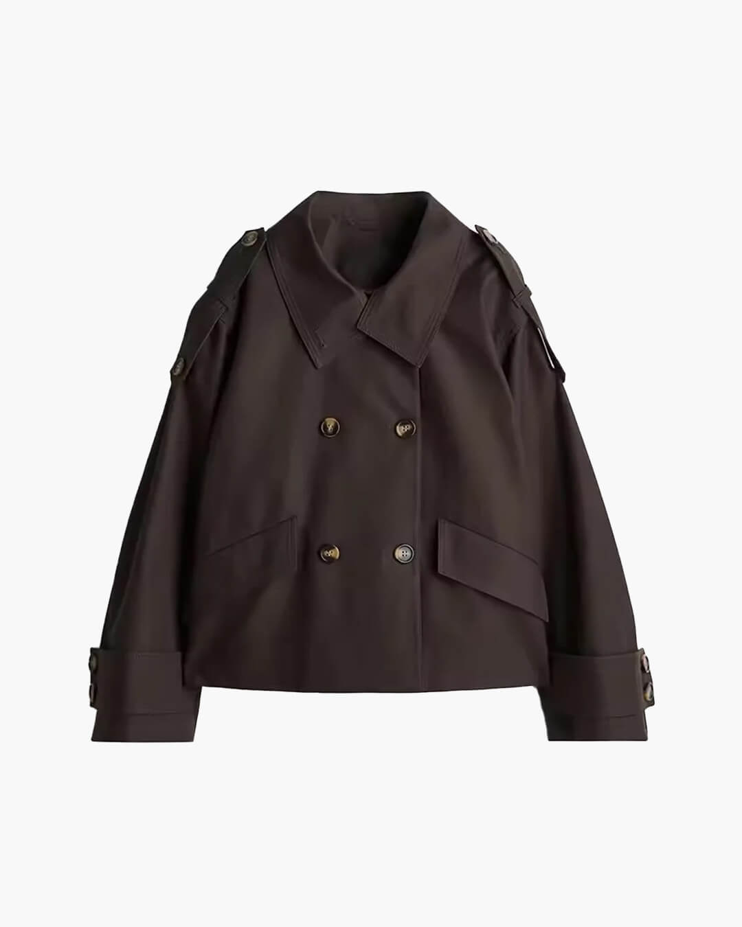 Brynn cropped trenchcoat med standkrave