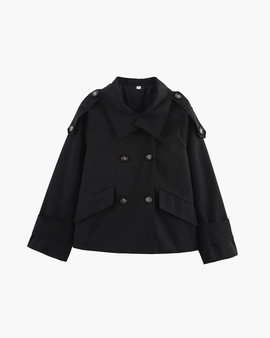 Brynn cropped trenchcoat med standkrave