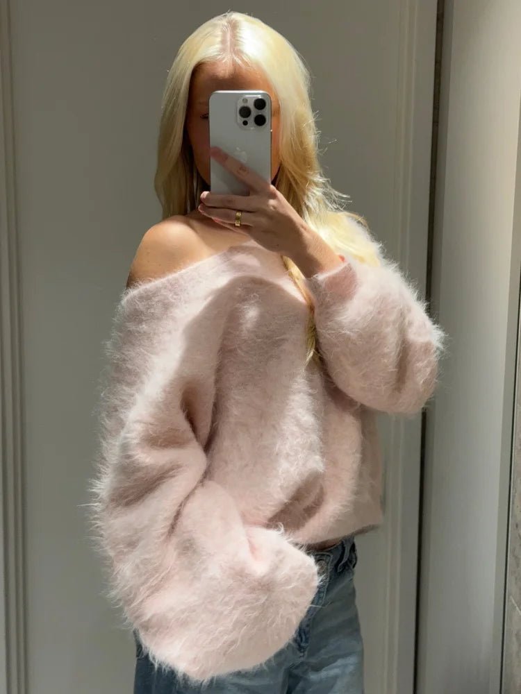 ZEYA - Addison Off - Shoulder Mohair Sweater