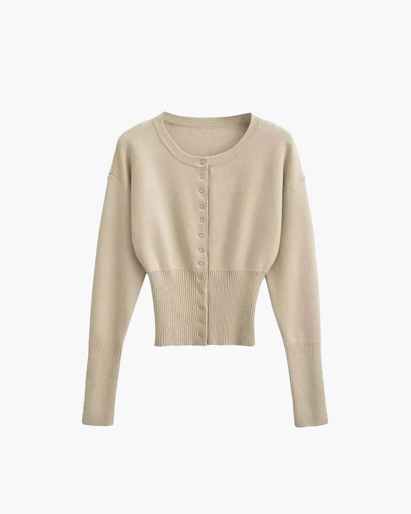 ZEYA - Alicia Cardigan Sweater with Round Neck