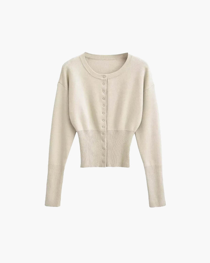 ZEYA - Alicia Cardigan Sweater with Round Neck