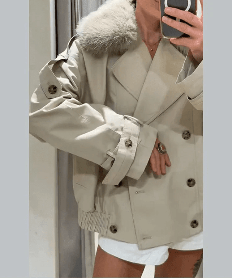 ZEYA - Allison Trench Coat with Faux Fur