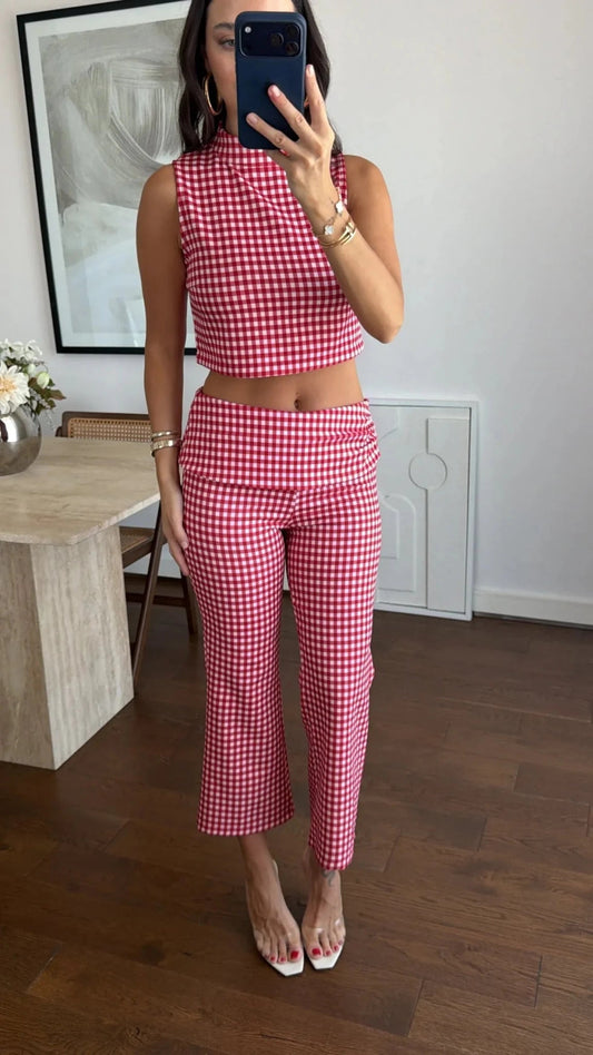ZEYA - Amelie Plaid Crop Top Co-Ord Set