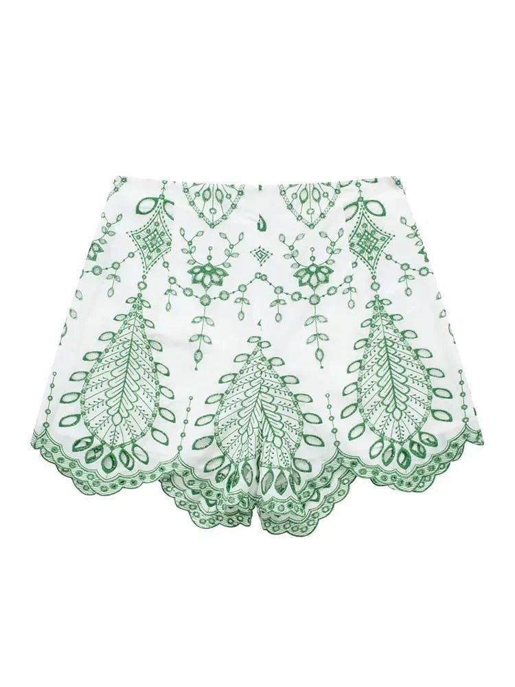 ZEYA - Amy Needlework Shorts Set