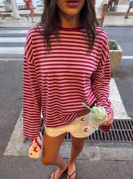 Angela Striped Oversized Striktrøje