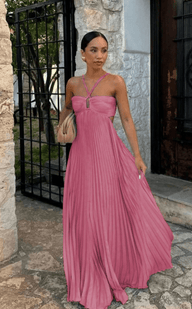 Anne Crinkle Chiffon Maxi Dress