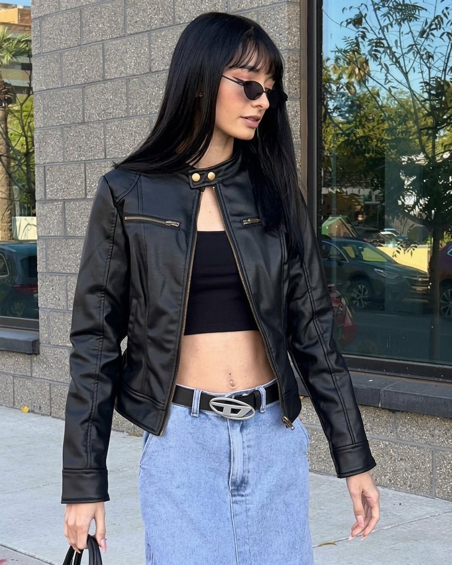 ZEYA - Anne Faux Leather Moto Jacket