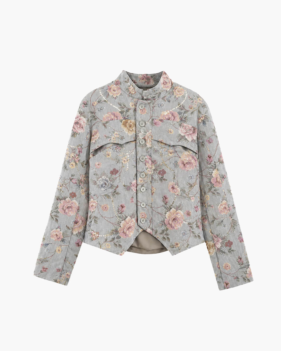 ZEYA - Anne Vintage Jacquard Cropped Jacket