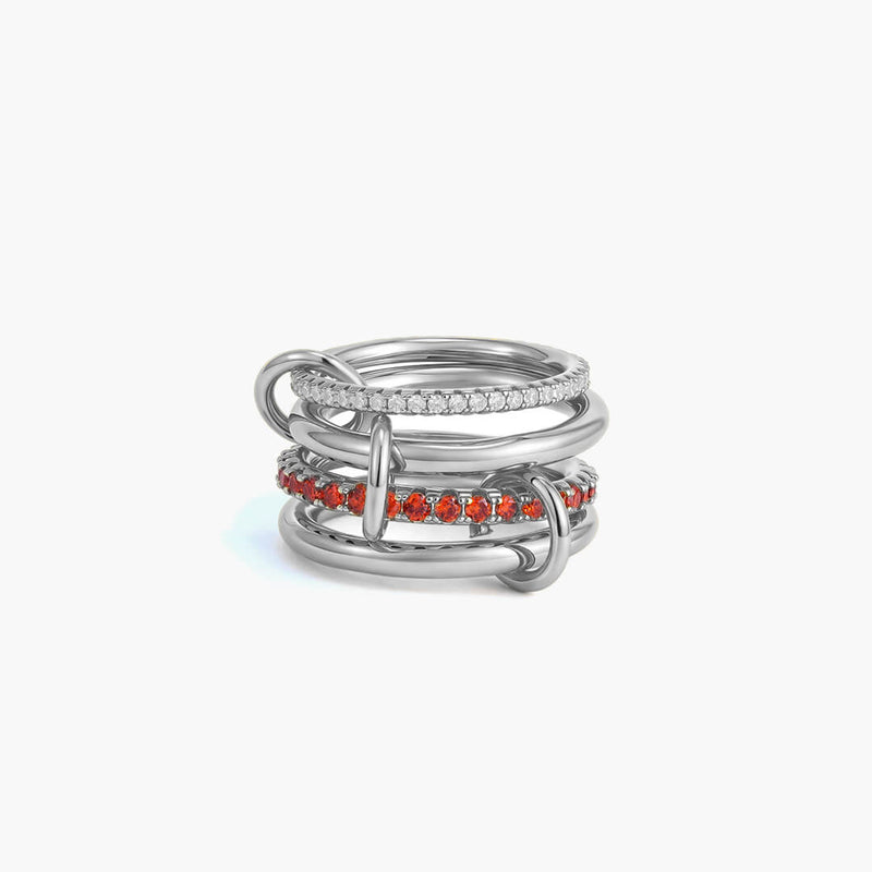 ZEYA - Astrid Fire Red Stacked Ring