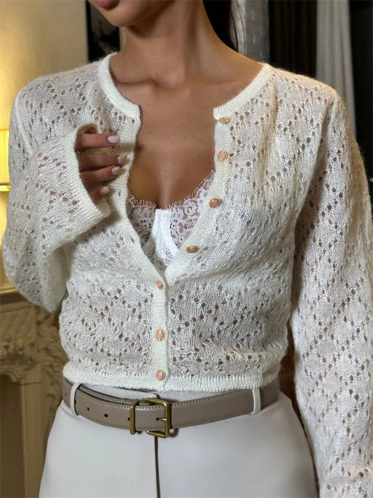 ZEYA - Beverly Hollow Cropped Cardigan